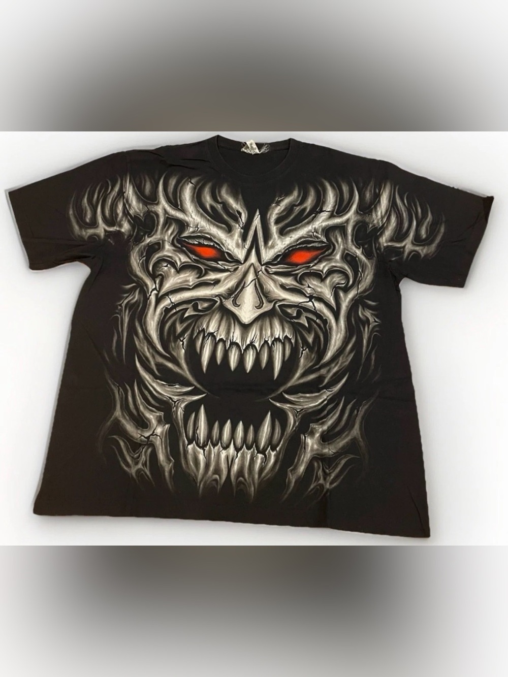 Vintage Rock Eagle T-shirt Single Stitch Size XL Demon Evil 90s Y2K Scary Tee